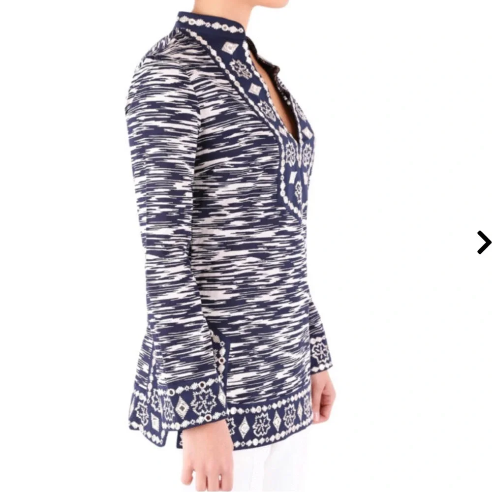 NWT Tory Burch Women’s‎ Space Dye Embellished Shisha Mirror Tunic Luxe Classic